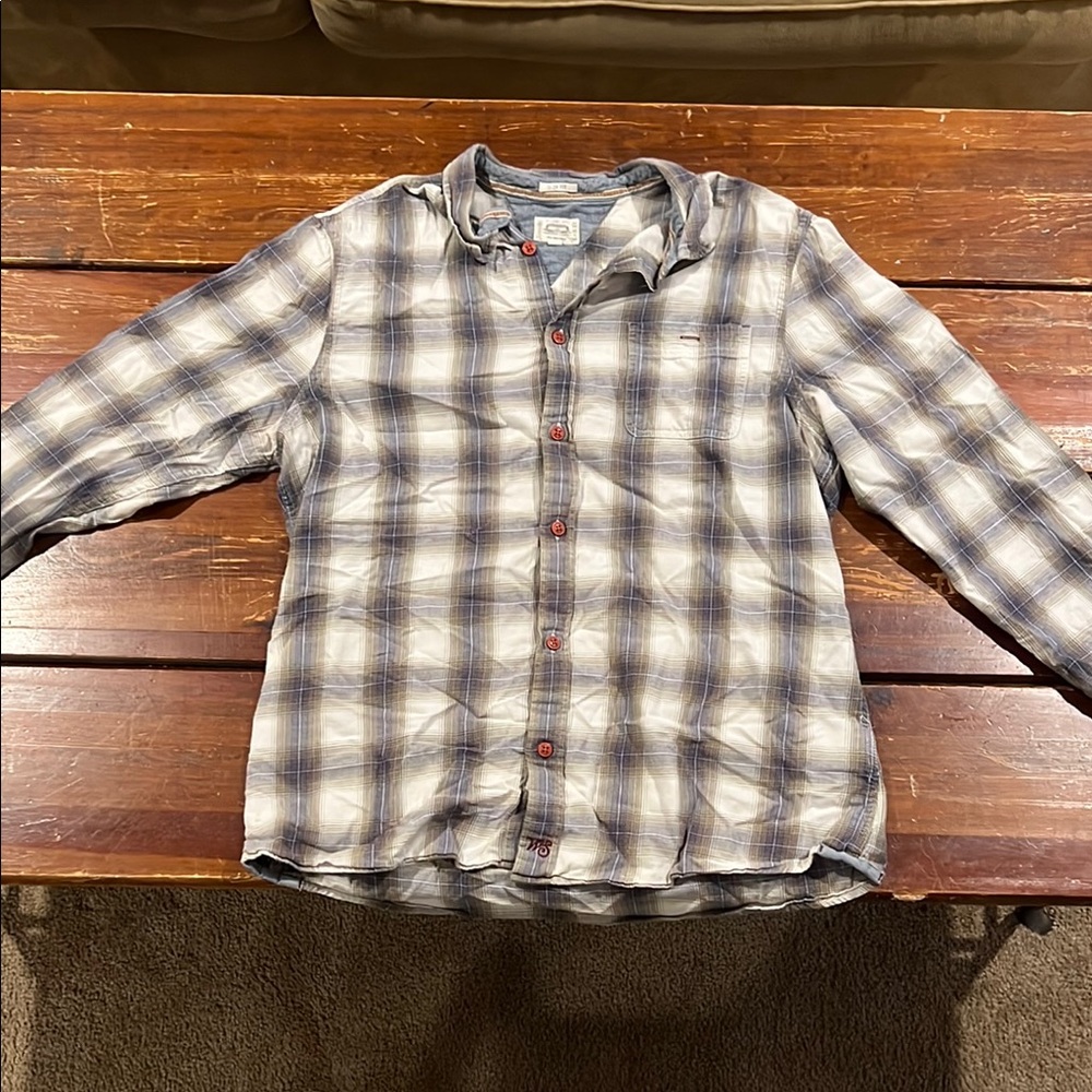Casual Plaid Slim Fit Men's Shirt